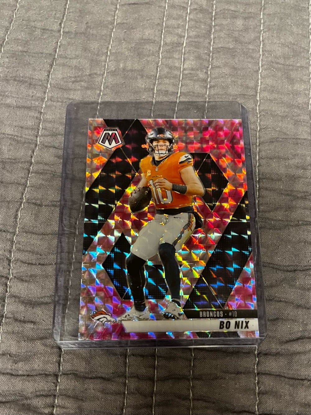 Bo Nix Football Trading Card - Holo Prism Design